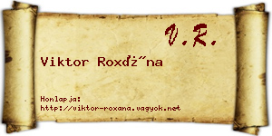 Viktor Roxána névjegykártya